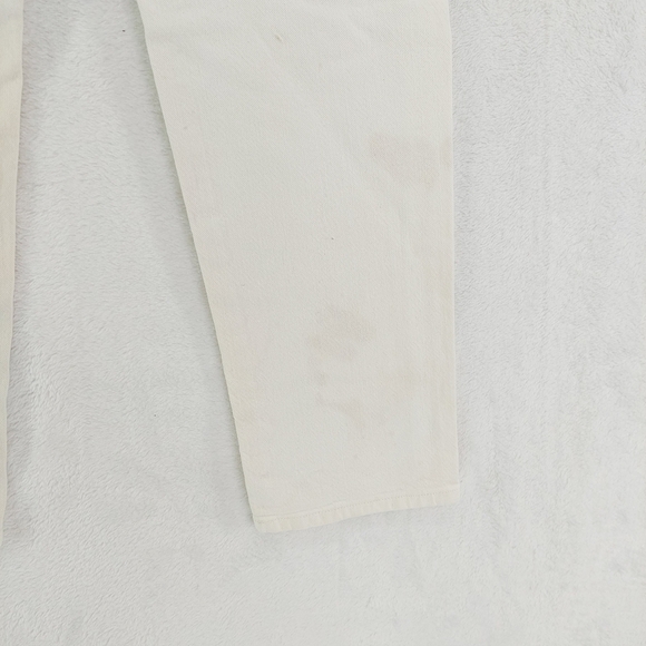 7 for All Mankind Asymetric Straight Leg White Mid Waist Jeans P4959 - Picture 6 of 14